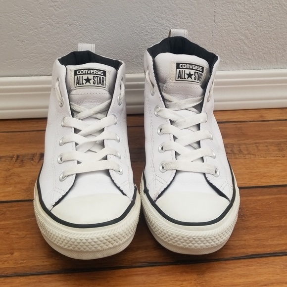 converse men's street leather mid top sneaker